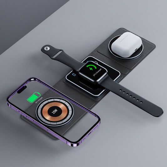 3-in-1 Magnetic Wireless Charger Foldable Fast Charger for Apple Devices